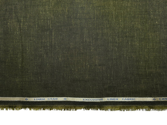 Bombay Rayon Linen Tencel Blended Shirting Fabric (Dark Green, Plain)