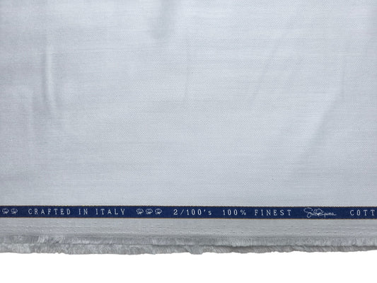 Vercelli Italy 2/100s Finest Supima Cotton Shirting Fabric (Light Grey, Herringbone)