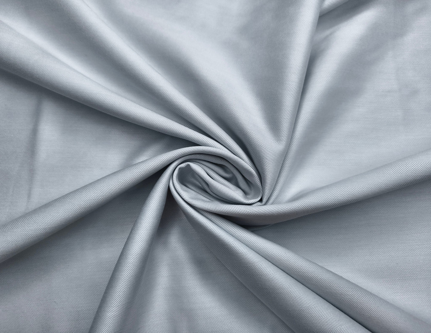 Vercelli Italy 2/100s Finest Supima Cotton Shirting Fabric (Light Grey, Herringbone)