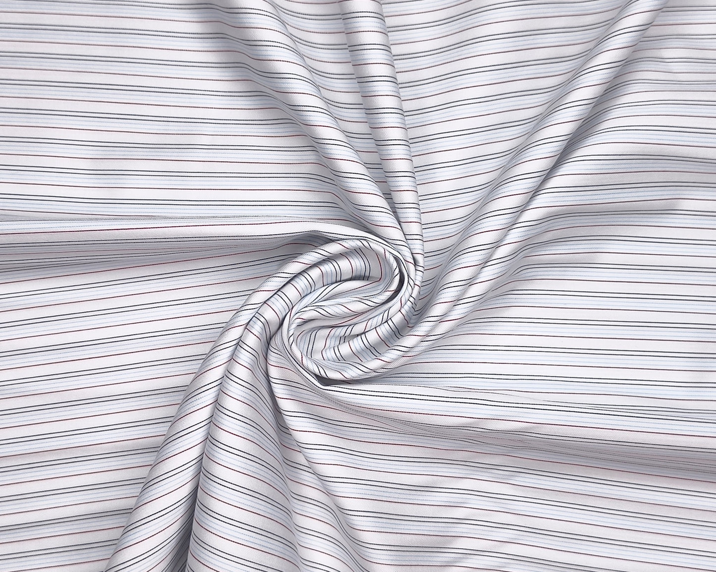 Vercelli Italy 2/120s 100% Finest Supima Cotton Shirting Fabric (White And Blue, Multistripes)