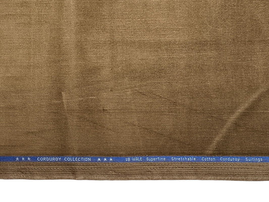 Arvind Corduroy Collection Stretchable Cotton Corduroy Suiting Fabric (Brown, Corduroy)