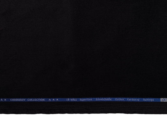 Arvind Corduroy Collection Stretchable Cotton Corduroy Suiting Fabric (Black, Corduroy)