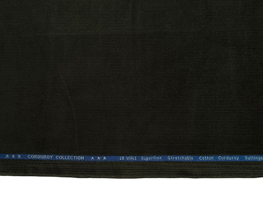 Arvind Corduroy Collection Stretchable Cotton Corduroy Suiting Fabric (Deep Olive Green, Corduroy)