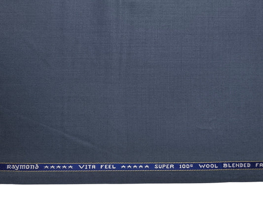Raymond Vitafeel Exotic 52% Wool Super 100s Merino Wool Blend Suiting Fabric (Subtle Blue, Plain)