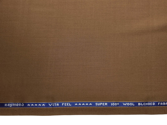 Raymond Vitafeel Exotic 52% Wool Super 100s Merino Wool Blend Suiting Fabric (Camel Tan, Plain)