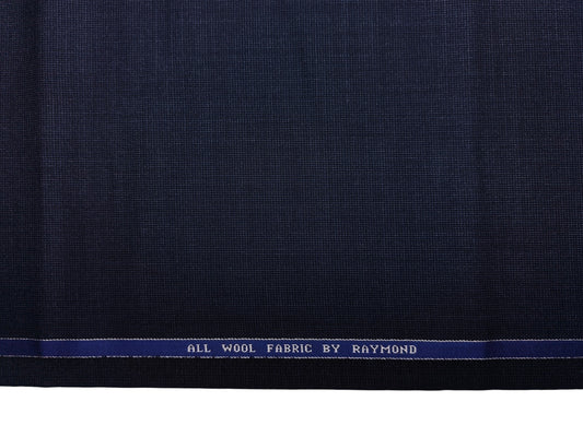 Raymond 100% Wool Premium Suiting Fabric (Blue, Self Pattern)