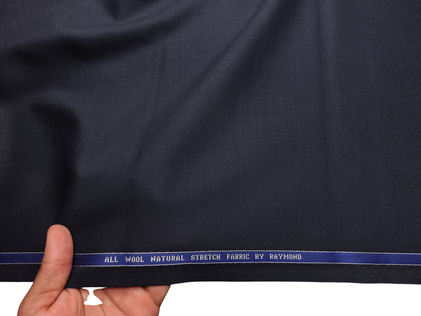 Raymond 100% Wool Natural Stretch Suiting Fabric (Classic Dark Blue, Plain)
