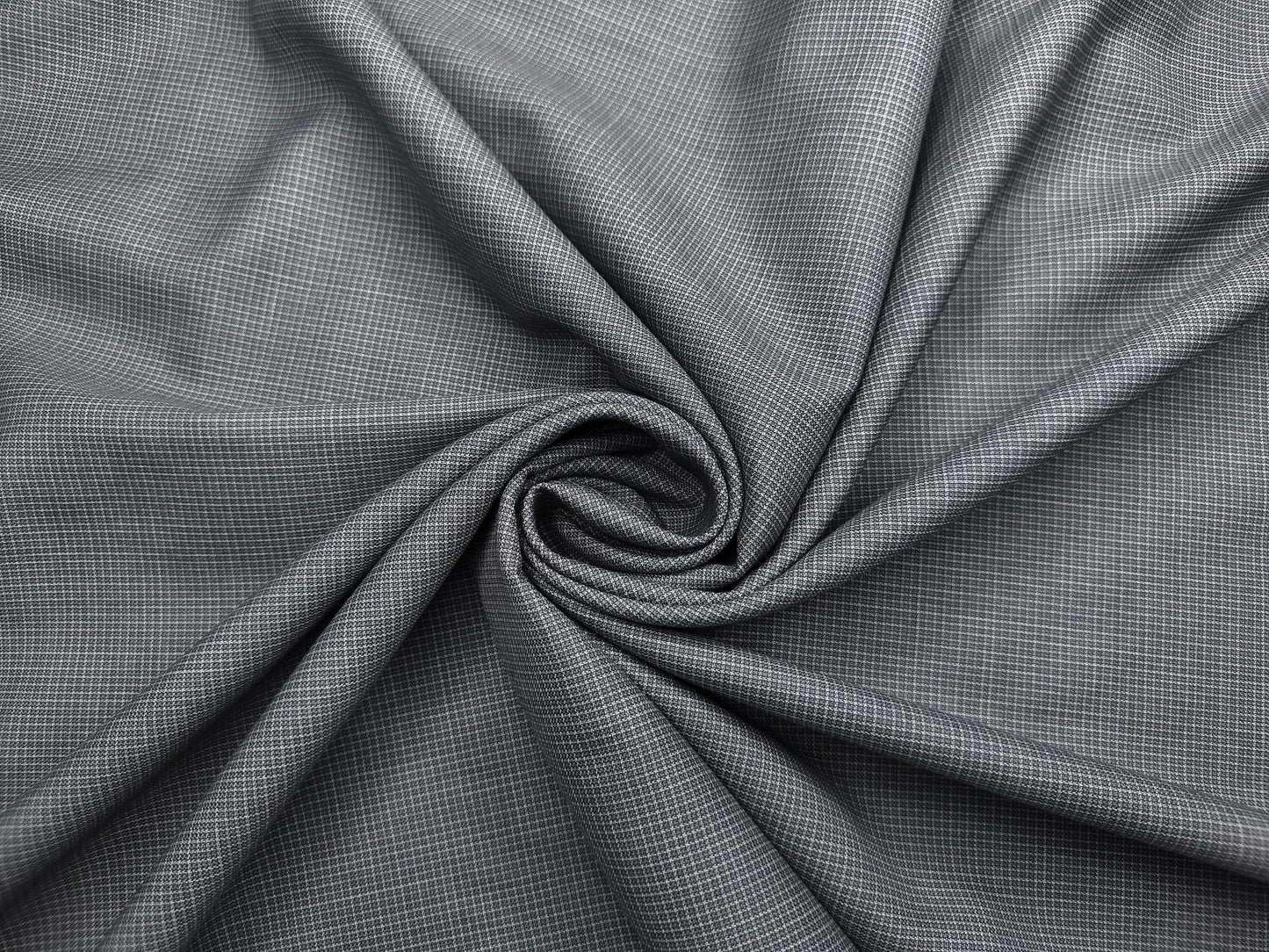Georgia Gullini Italy Super 100s Merino Wool Blend Suiting Fabric (Grey, Microchecks)