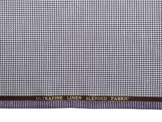 Georgia Gullini Linea Mystic Ultrafine Linen Wool Blended Suiting Fabric (Lavender, Houndstooth Pattern)