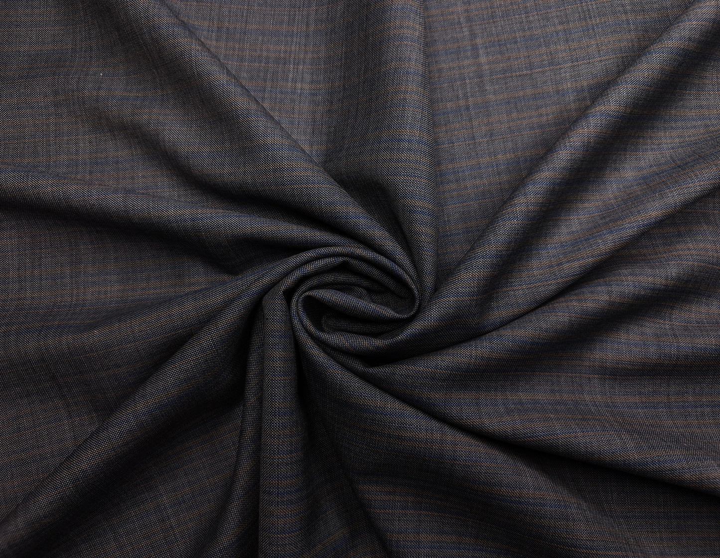 Georgia Gullini Italy Super 100s Merino Wool Blend Suiting Fabric (Grey, Self Stripes)