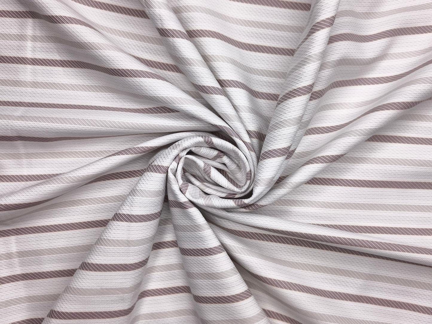 Vercelli Italy 2/100s Finest Supima Cotton Shirting Fabric (White & Brown, Stripes)