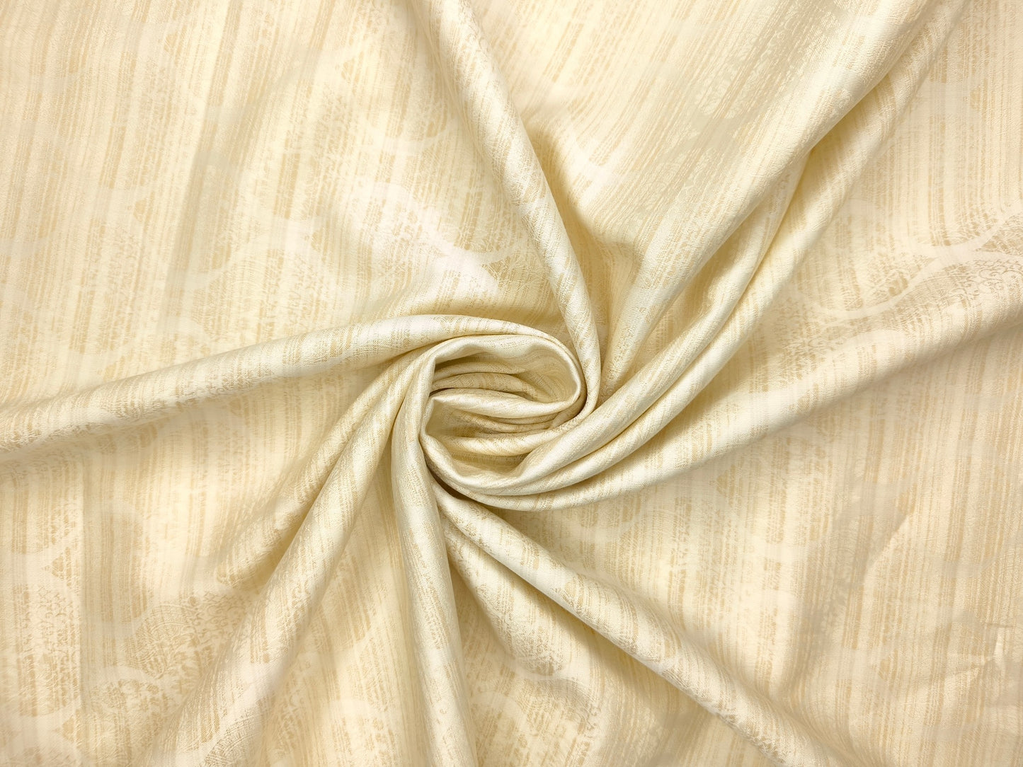 Solino 100% Premium Giza Cotton Shirting Fabric (Light Yellow, Jacquard)