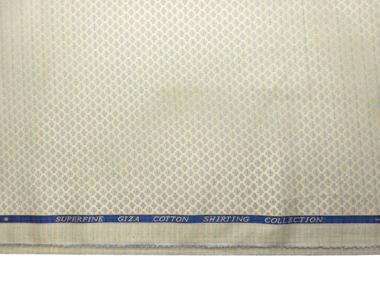 Solino 100% Premium Giza Cotton Shirting Fabric (Soft Gold, Jacquard)