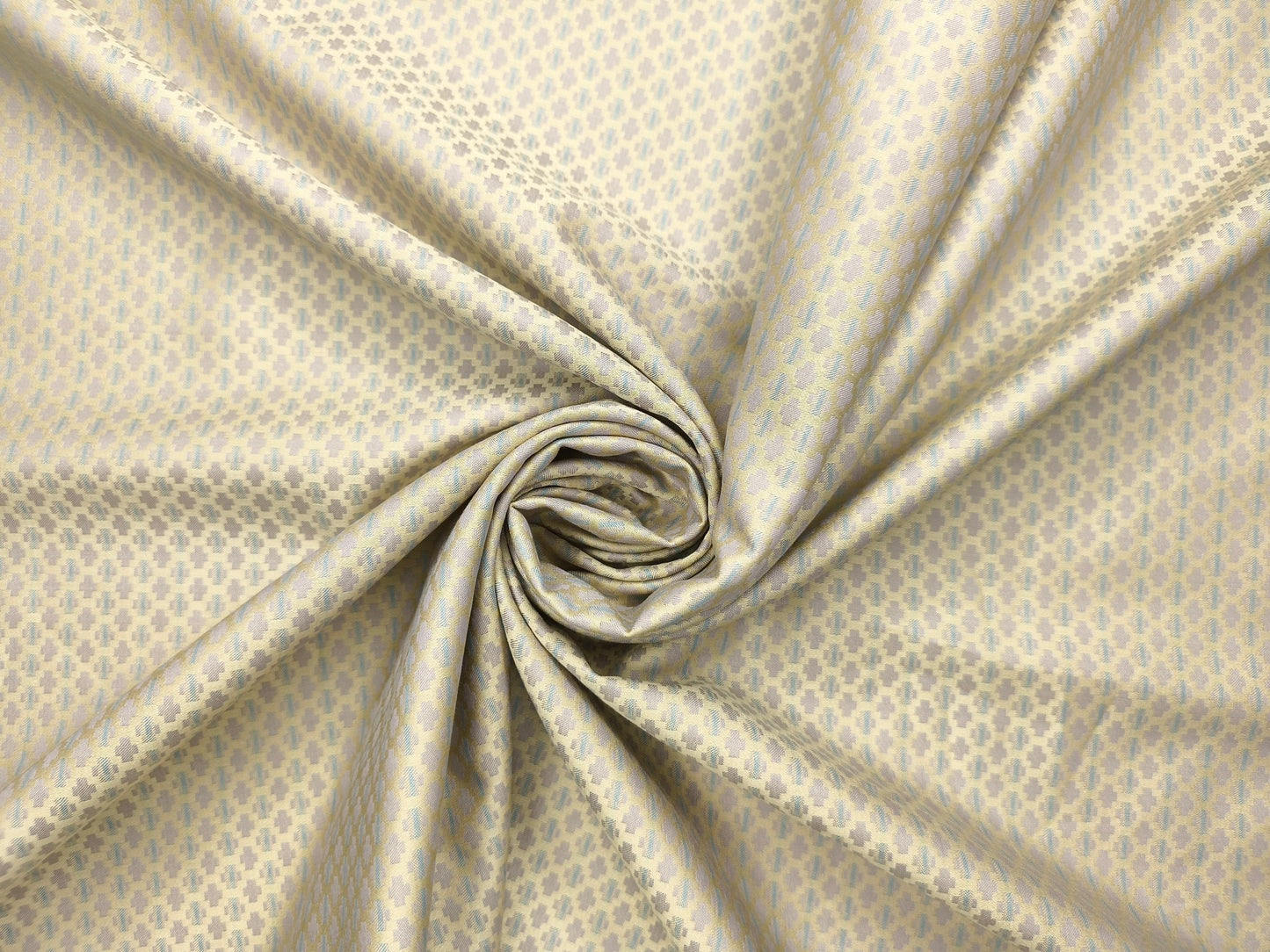 Solino 100% Premium Giza Cotton Shirting Fabric (Soft Gold, Jacquard)