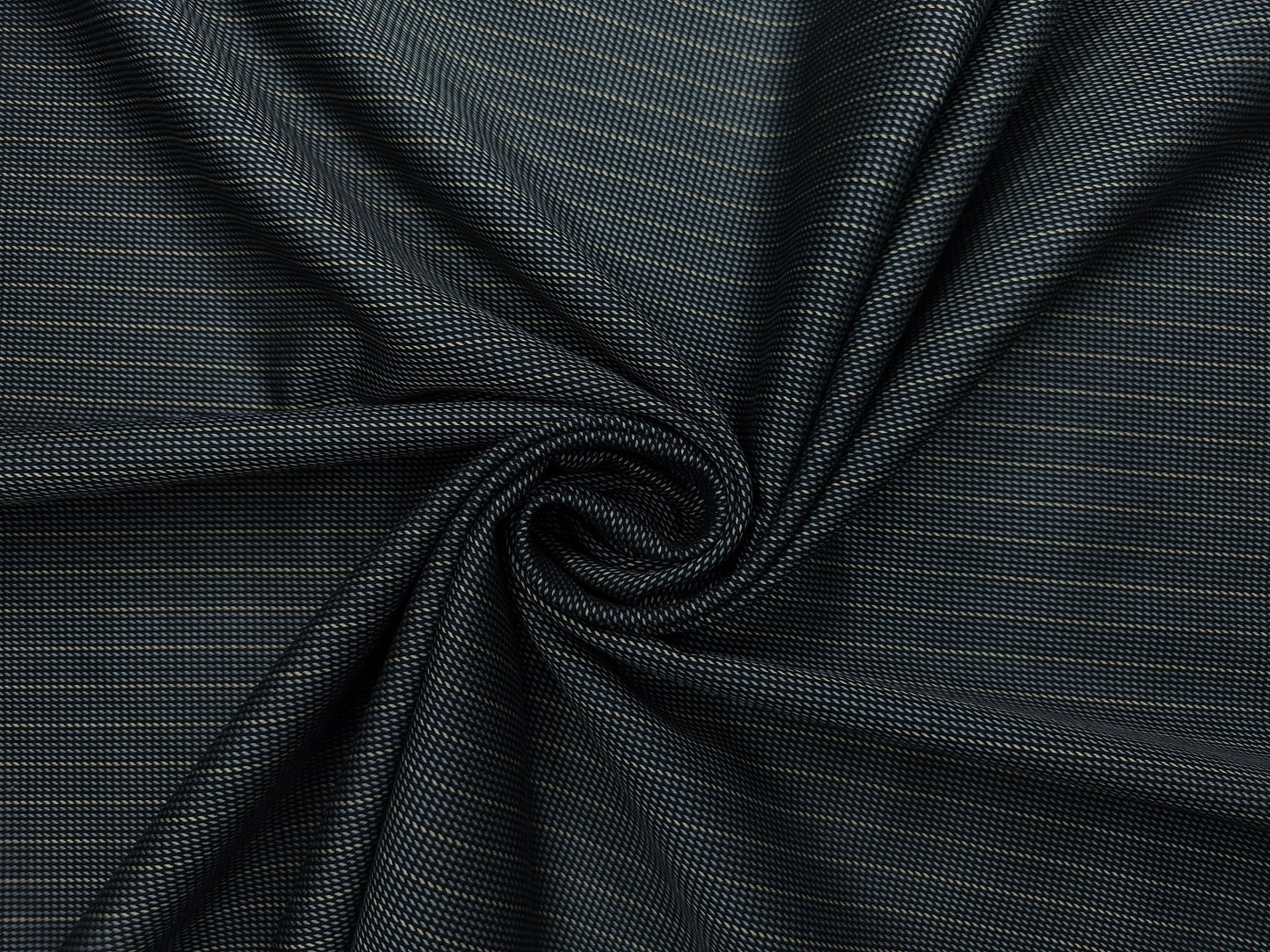 Solino 100% Premium Giza Cotton Shirting Fabric (Black, Patterned Stripes)