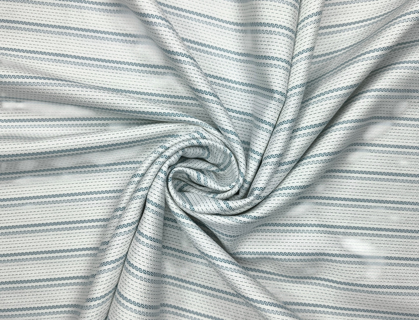 Solino 100% Premium Giza Cotton Shirting Fabric (White, Patterned Stripes)