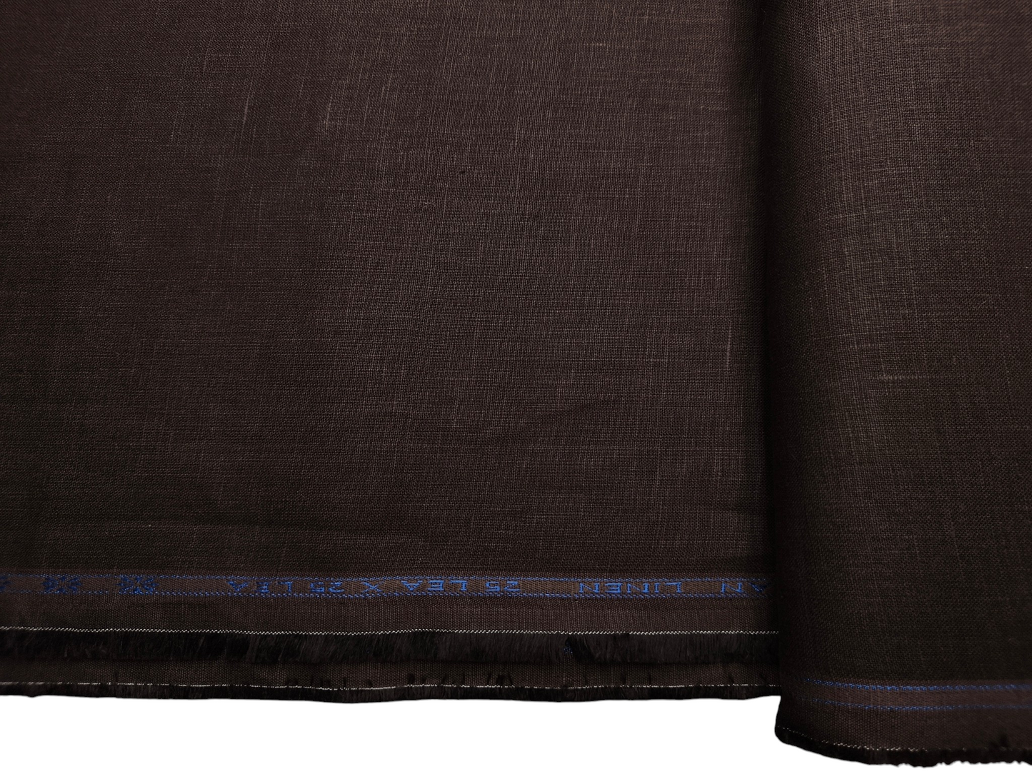 100% Pure European Linen 25 LEA Suiting Fabric ( Dark Coffee Brown, Plain)