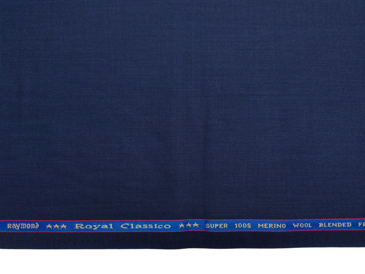 Raymond Royal Classico Super 100's Merino Wool Blended Suiting Fabric (Classic Blue, Plain)
