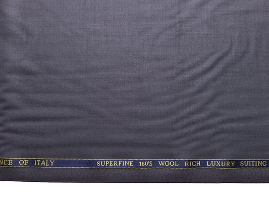 Georgia Gullini Italy Super 160s Wool Blended Premium Suiting Fabric (Steel Grey, Plain)
