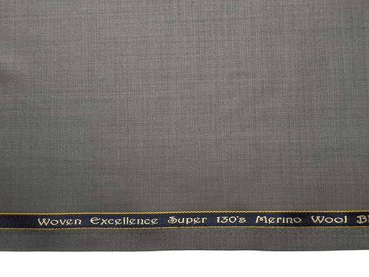 Georgia Gullini Italy Super 130s Merino Wool Blended Suiting Fabric (Pista Grey, Plain)
