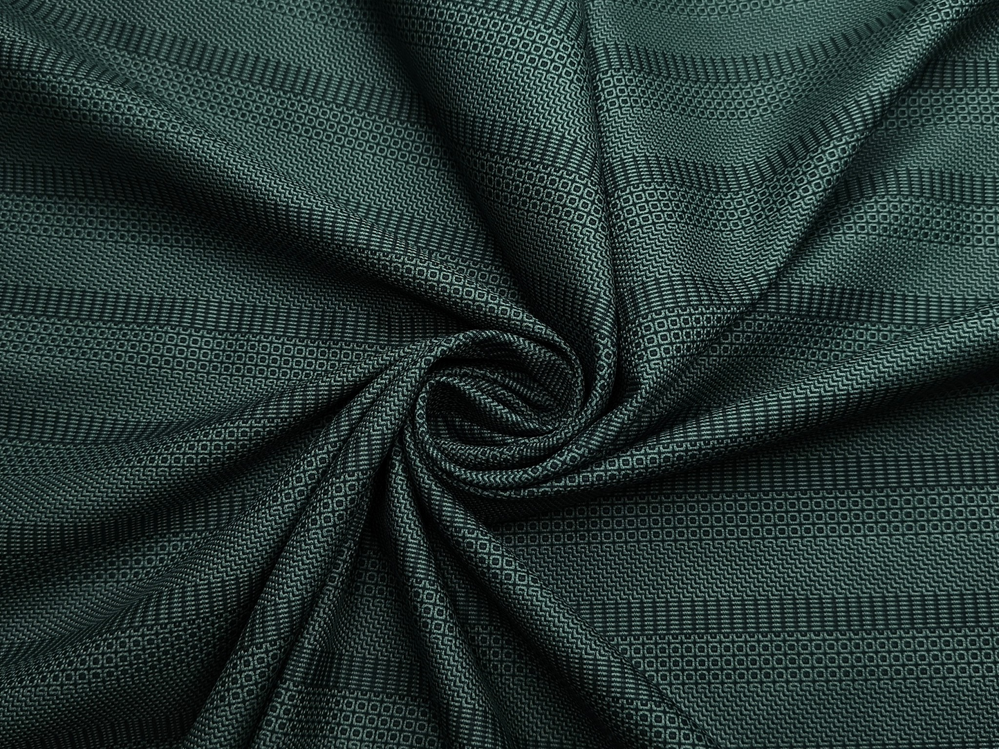 Peperino 100% Superfine Giza Cotton Shirting Fabric (Dark Green, Patterned Stripes)
