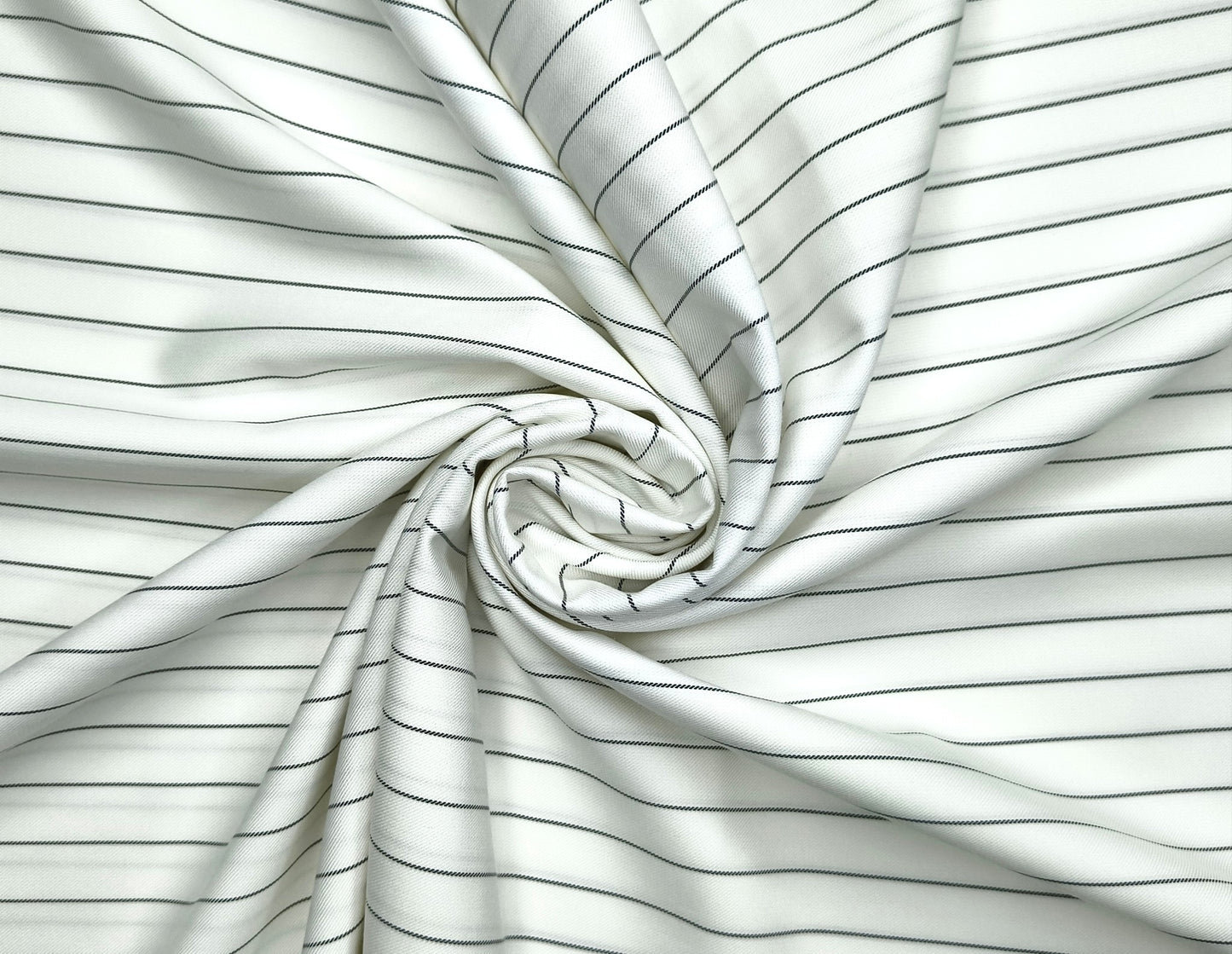 Canetti Italy Premium TR Suiting Fabric (White, Pinstripes)