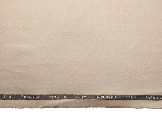 Canetti Italy Premium TR Stretched Suiting Fabric (Cream Beige , Plain)