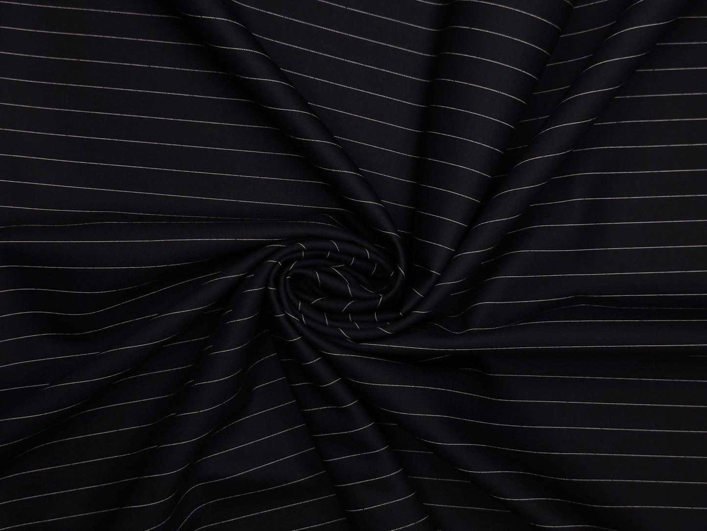 Canetti Italy Premium TR Suiting Fabric (Black, Pinstripes)