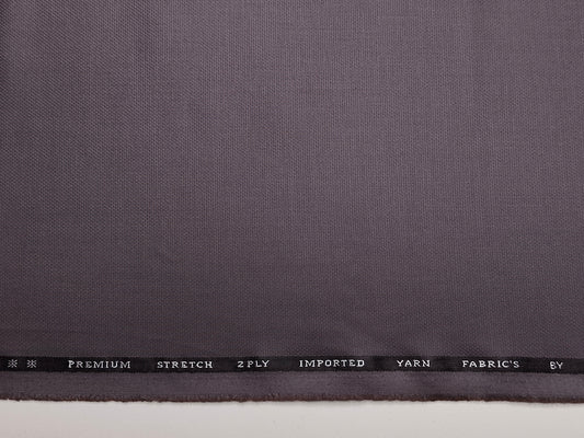 Canetti Italy Premium TR Stretched Suiting Fabric (Violet Grey, Self Textured)