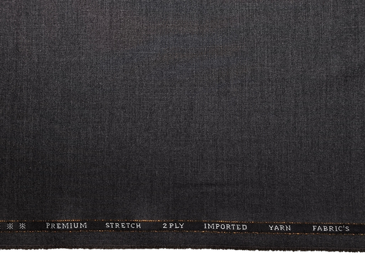 Canetti Italy Premium TR Stretched Suiting Fabric (Grey , Plain)