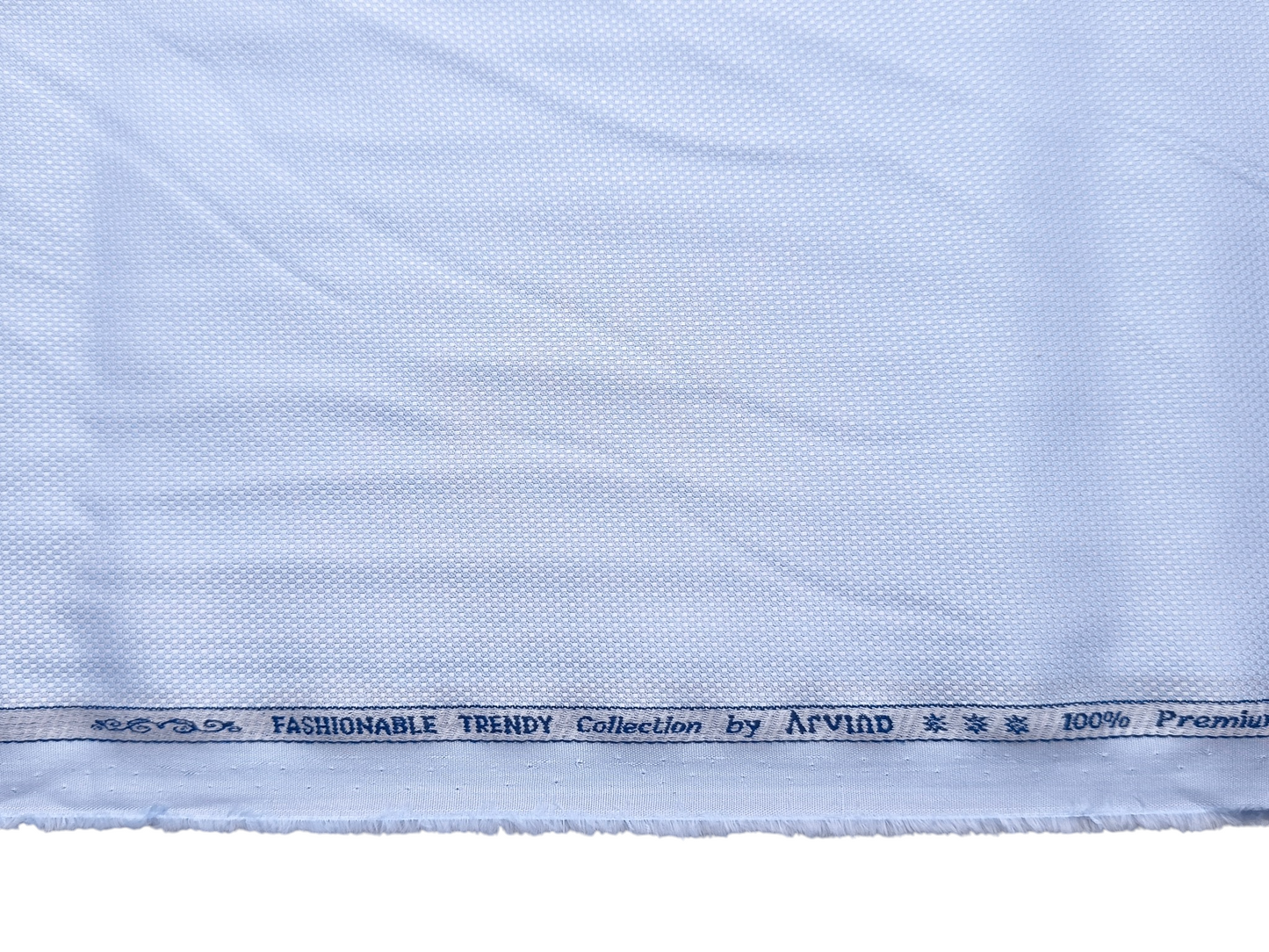Arvind Fashionable Trendy Collection 100% Premium Cotton Shirting Fabric (Sky Blue, Dobby Design)