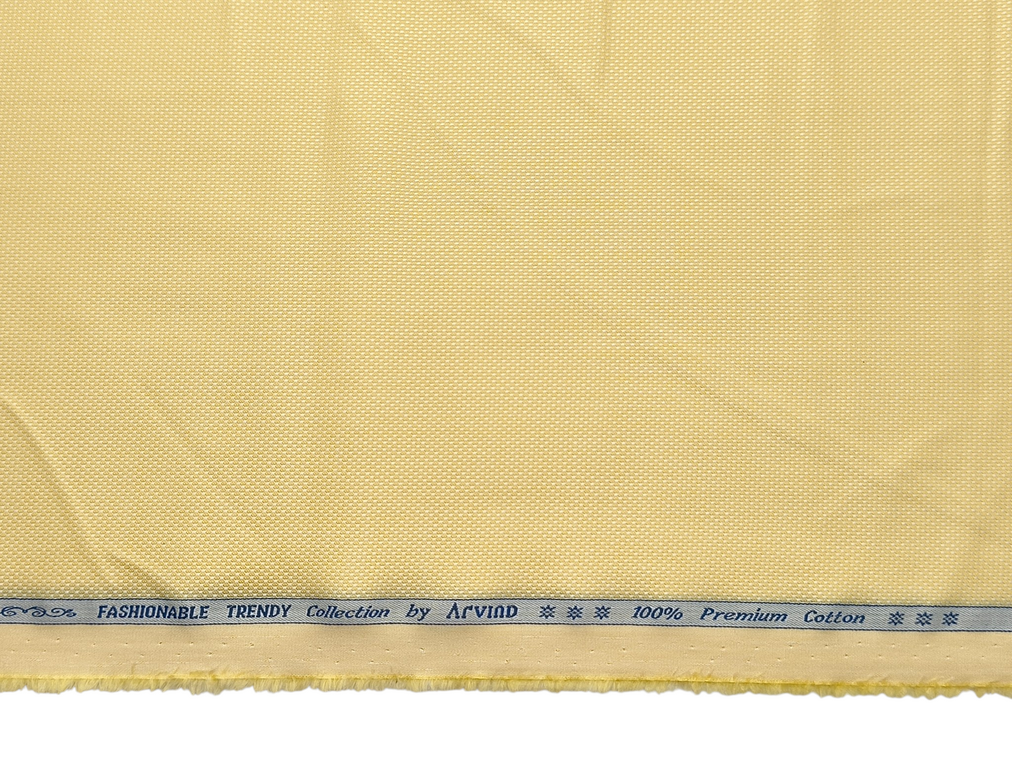 Arvind Fashionable Trendy Collection 100% Premium Cotton Shirting Fabric (Yellow, Dobby Design)