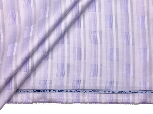 Arvind Fashionable Trendy Collection 100% Premium Cotton Shirting Fabric (Violet, Patterned )