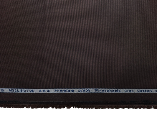 Arvind Tresca 2/60s Wrinkle Resistant 100% Pure Giza Cotton Suiting Fabric (Charcoal Brown, Micro Weave)