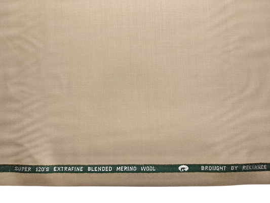 Georgia Gullini Italy Super 120s Merino Wool Blended Suiting Fabric (Beige, Plain)