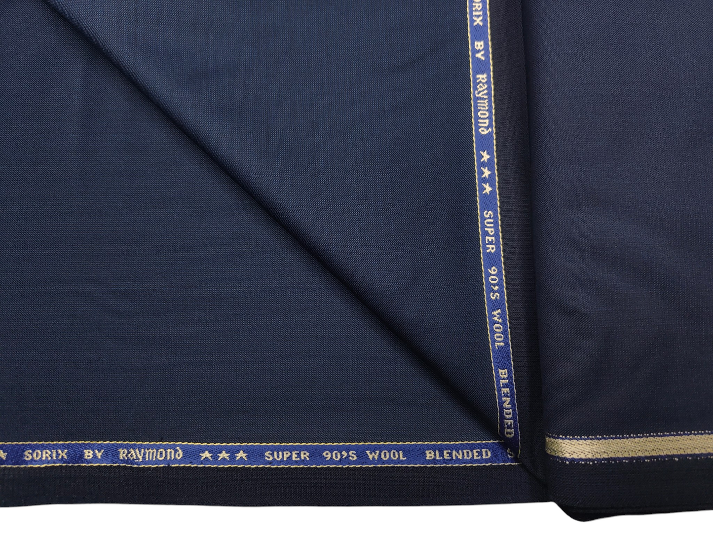 Raymond Sorix Super 90s Wool Blended Premium Suiting Fabric (Dark Blue, Twill Two Tone Weave)