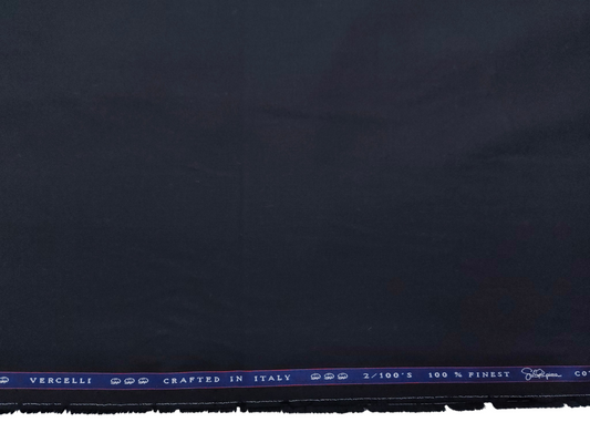 Vercelli Italy 2/100s Finest Supima Cotton Shirting Fabric (Black, Plain)
