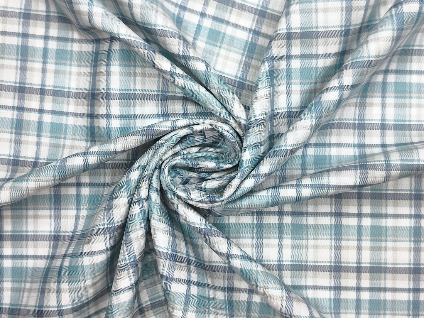 Canetti Italy Premium Tencel Giza Soft Touch Shirting Fabric (Aqua Blue, Checks)