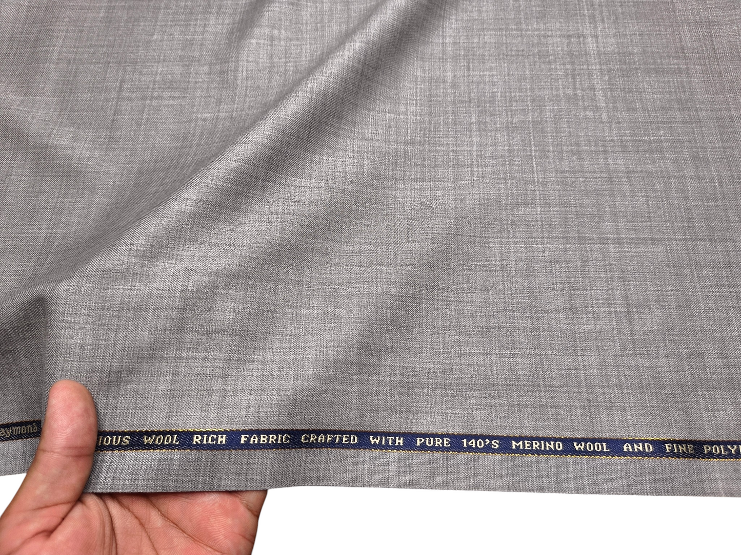 Raymond Louis Ville 60% Merino Wool Blended Super 140s Premium Suiting Fabric (Light Grey, Plain)