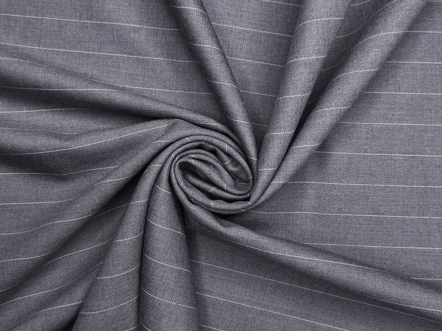 Canetti Italy 2PLY Premium TR Suiting Fabric (Grey, Pinstripes)