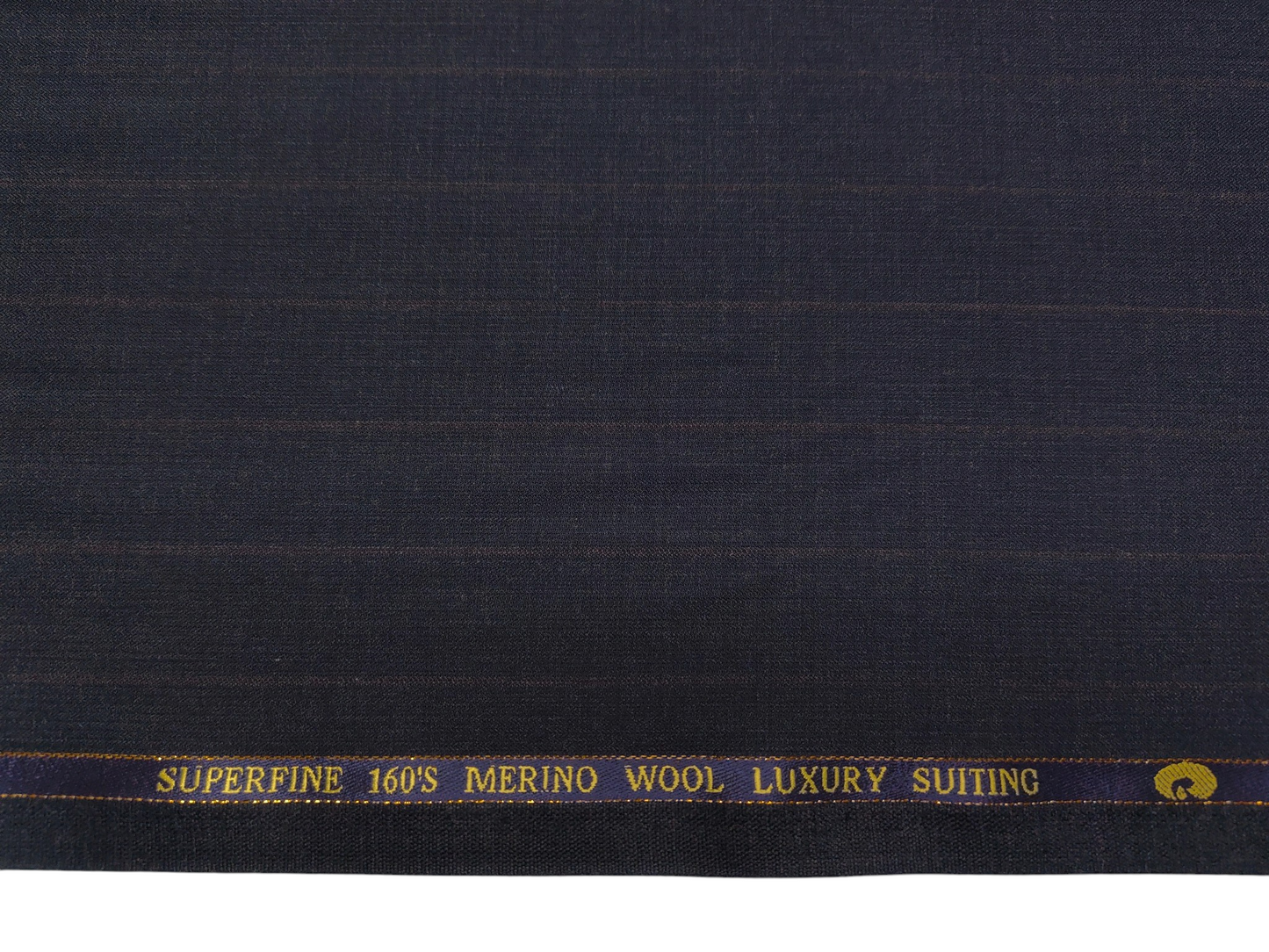 Georgia Gullini Italy Super 160s Wool Blended Premium Suiting Fabric (Dark Powder Blue, Self Stripes)