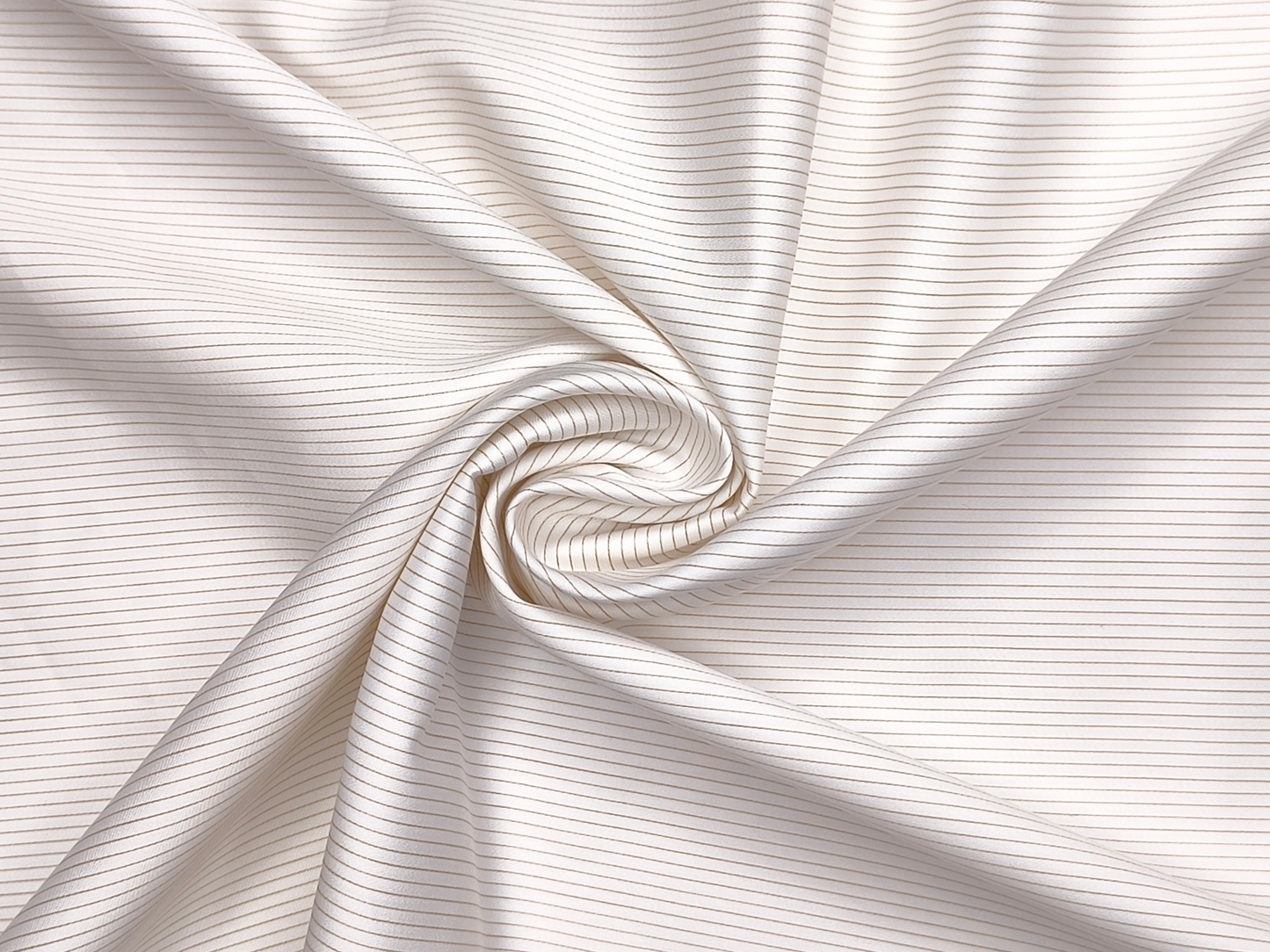 Tessitura Monti 100% Premium Giza Cotton Shirting Fabric (White & Beige , Microstripes)