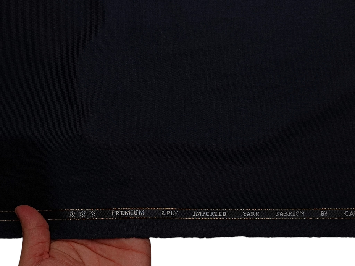 Canetti Italy Premium TR Suiting Fabric (Dark Navy Blue, Plain)
