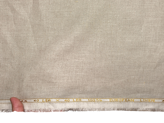 100% Pure European Linen 40 LEA Suiting Fabric (Dark Natural, Plain)