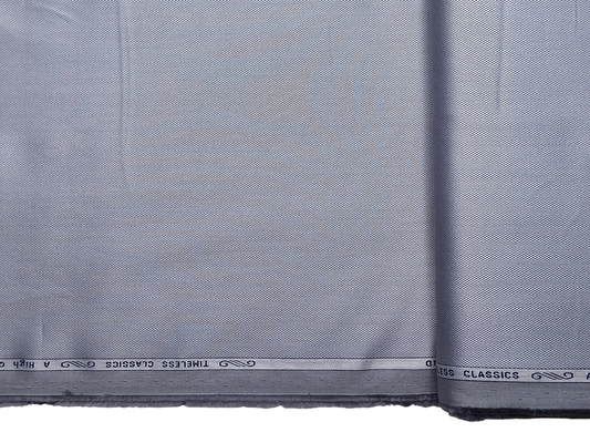Arvind 2/100s Superfine Premium Cotton Shirting Fabric (Light Blueish Grey, Dobby Design)