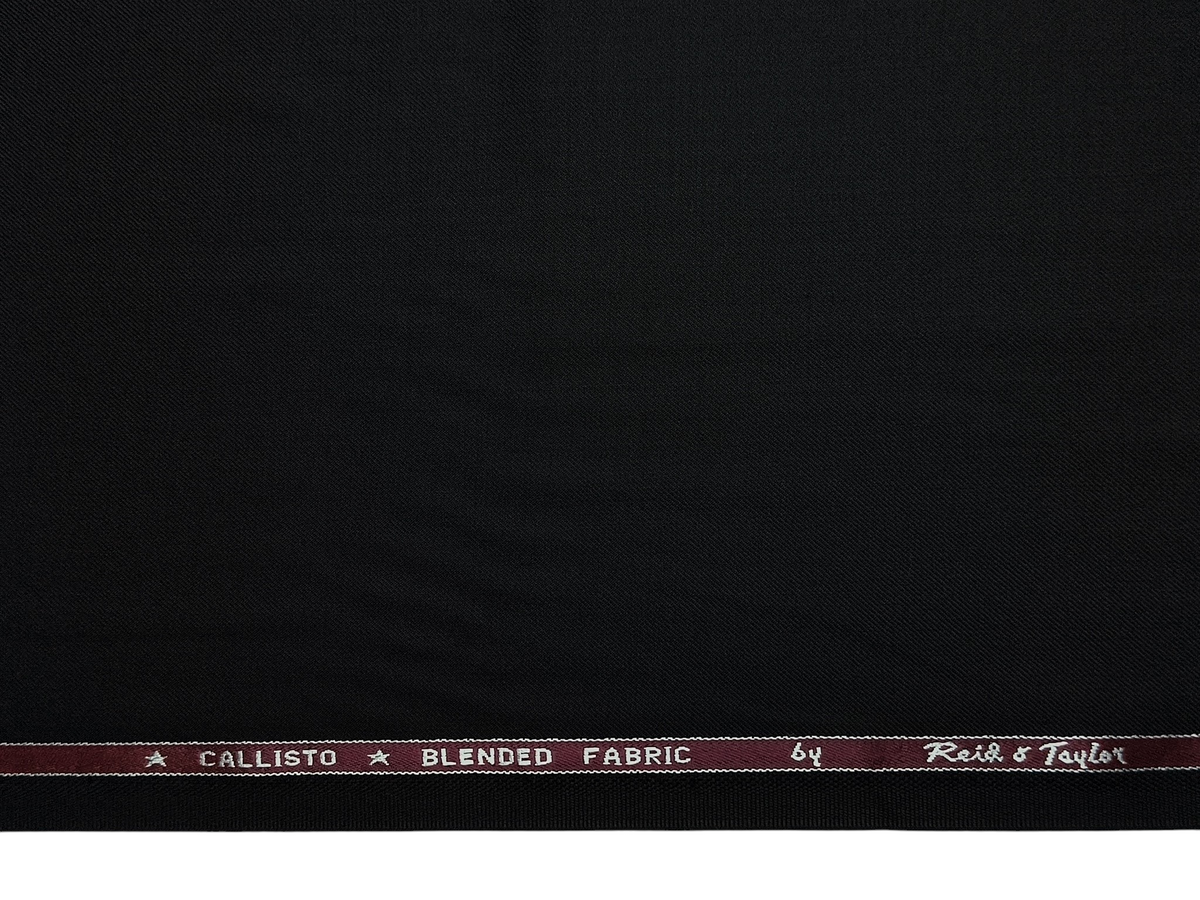 Reid & Taylor Callisto Wool Blended Premium Suiting Fabric (Black, Twill Weave)