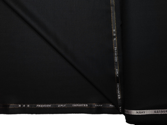 Canetti Italy 2PLY Premium TR Suiting Fabric (Black, Herringbone)