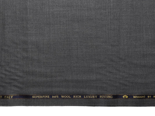 Georgia Gullini Italy Re Della Moda 70% Wool Super 160s Wool Blended Premium Suiting Fabric (Grey Melange, Plain)