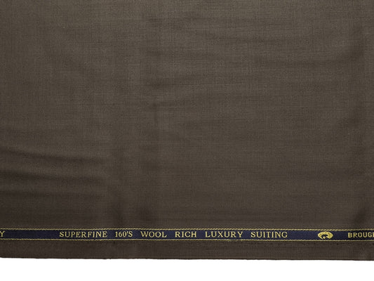Georgia Gullini Italy Re Della Moda 70% Wool Super 160s Wool Blended Premium Suiting Fabric (Olive Brown, Plain)