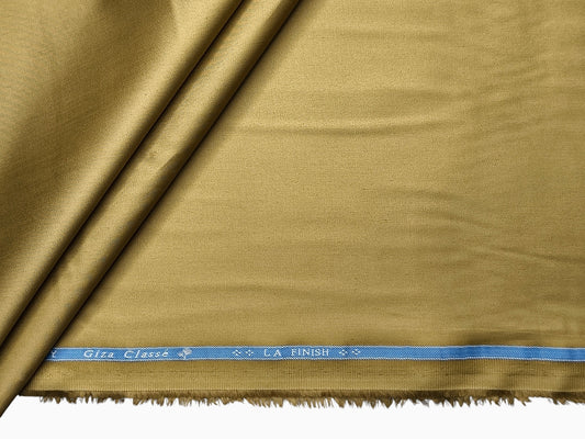 Giza Classé 100% Giza Cotton Premium Shirting Fabric (Mustard Gold, Plain)
